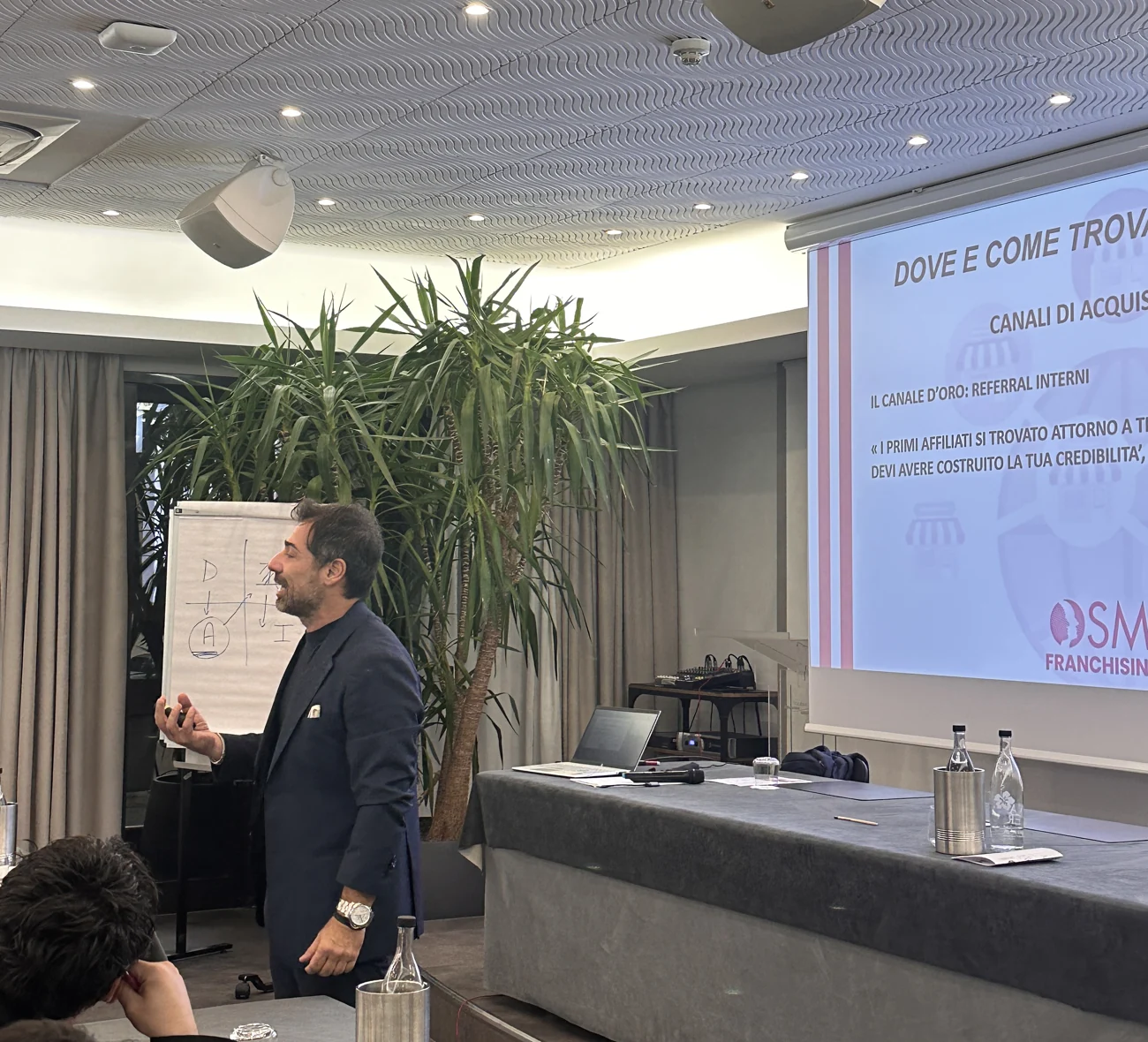 Peppe Sciortino durante una sessione di formazione sul franchising